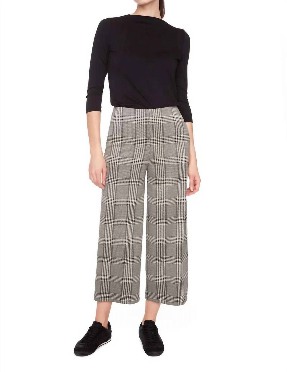 NEW UP! women's wide leg pants in beige/plaid